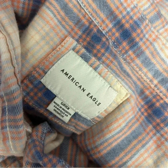 ❤️ AE flannel country sandblasted long sleeve shirt S - Picture 6 of 10